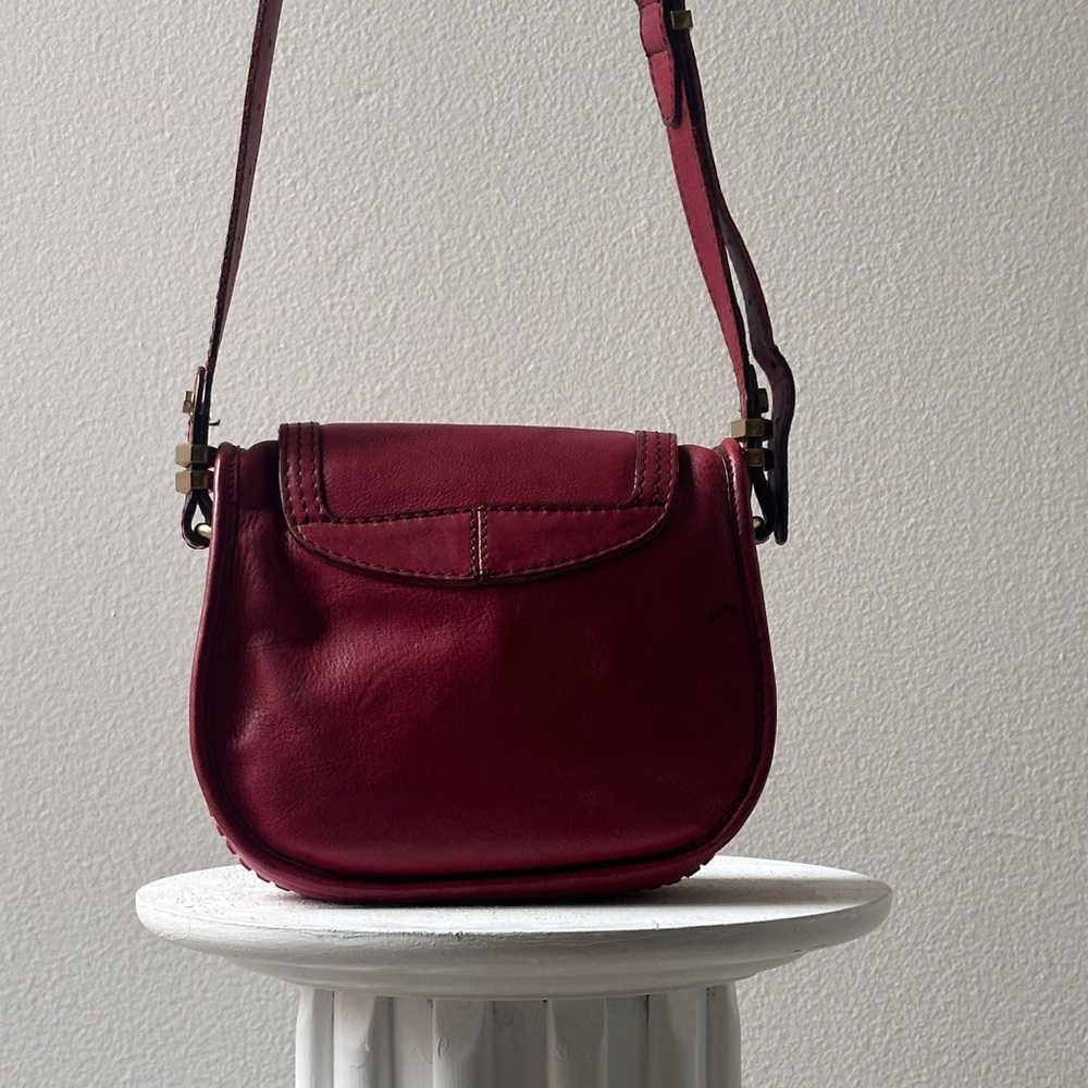 Dr. Yany Chic Burgundy Leather Crossbody Bag - Picture 8 of 9